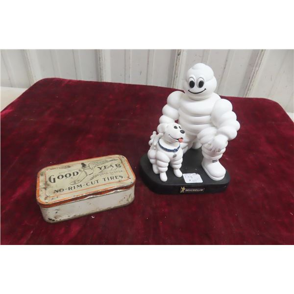 Bib Michelin Man and Dog Wobble Head Ornament 7'' Tall, 