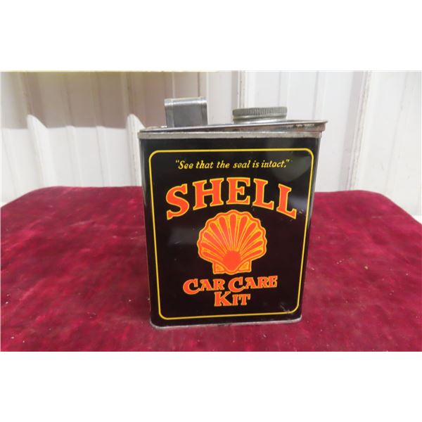 Shell Car Care Kit in Container Oil Can 1980s 