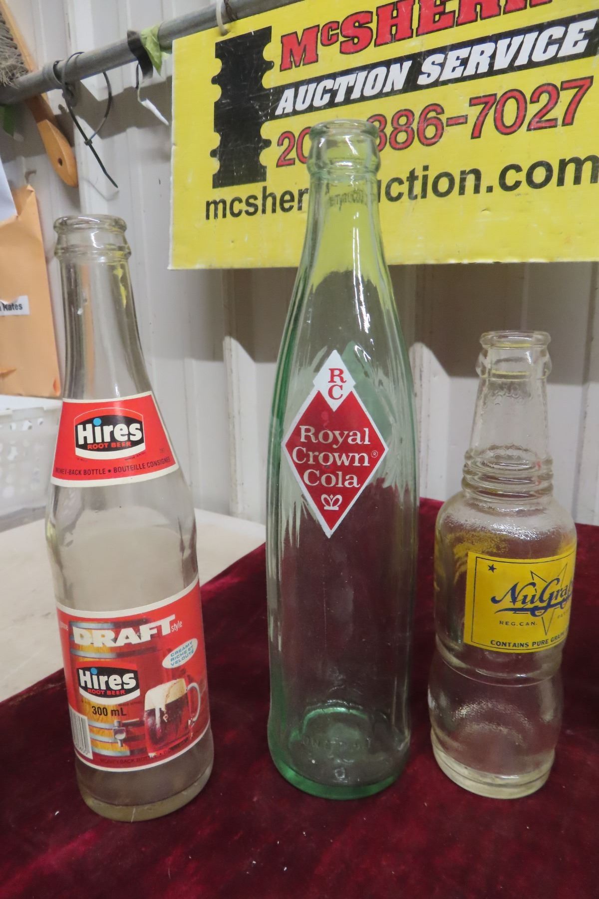 12 Old Pop Bottles: 7up, Kickapoo, 2Way, Hires, Nu Grape, Up Town