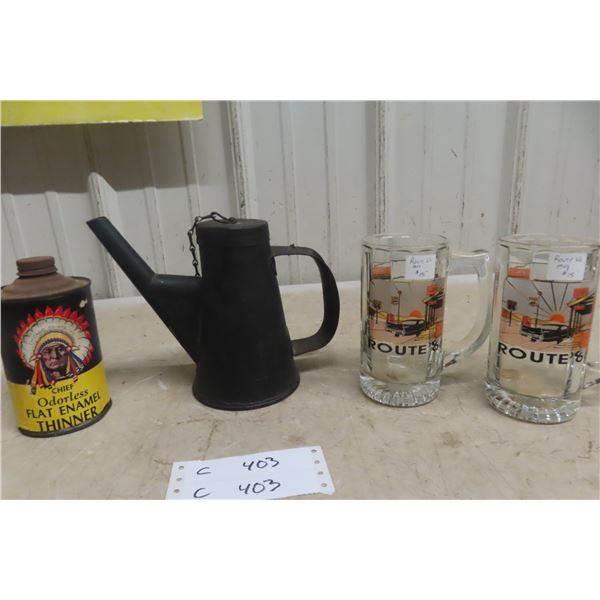 CPR Oil Pour Can , Chief Odorless Paint Thinner, 2 Route 66 