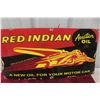 Image 1 : Red Indian Aviation Oil Porcelain Sign 13'' x 26'' Modern Reproduction 