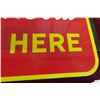 Image 11 : Coca Cola Iced Here Porcelain 2 Sided Flange 1949. 17'' x 19'' Good