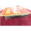 Image 12 : Coca Cola Iced Here Porcelain 2 Sided Flange 1949. 17'' x 19'' Good