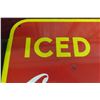 Image 4 : Coca Cola Iced Here Porcelain 2 Sided Flange 1949. 17'' x 19'' Good