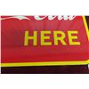 Image 5 : Coca Cola Iced Here Porcelain 2 Sided Flange 1949. 17'' x 19'' Good
