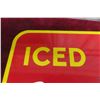 Image 9 : Coca Cola Iced Here Porcelain 2 Sided Flange 1949. 17'' x 19'' Good