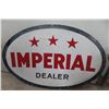 Image 1 : Imperial 3 Star Dealer Oval Porcelain 2 Sided Sign 1940s 40'' x 
