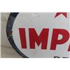 Image 2 : Imperial 3 Star Dealer Oval Porcelain 2 Sided Sign 1940s 40'' x 