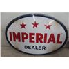 Image 7 : Imperial 3 Star Dealer Oval Porcelain 2 Sided Sign 1940s 40'' x 