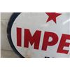 Image 8 : Imperial 3 Star Dealer Oval Porcelain 2 Sided Sign 1940s 40'' x 