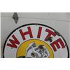 Image 2 : White Rose Porcelain Dealership 2 Sided Sign 48'' Diameter 