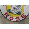 Image 4 : White Rose Porcelain Dealership 2 Sided Sign 48'' Diameter 