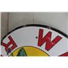 Image 5 : White Rose Porcelain Dealership 2 Sided Sign 48'' Diameter 
