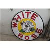 Image 7 : White Rose Porcelain Dealership 2 Sided Sign 48'' Diameter 
