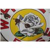 Image 9 : White Rose Porcelain Dealership 2 Sided Sign 48'' Diameter 