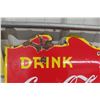 Image 8 : Coca Cola Drink Here 2 Sided Porcelain Flange 1940s 17'' x 20'' 