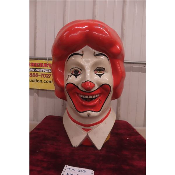 Ronald McDonalds Helium Tank Topper Clown Head 1977 Fiberglass
