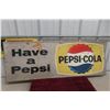 Image 1 : Pepsi Cola Metal Tin Sign 1965 17'' x 47 1/2'' 
