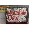 Image 1 : Mountain Dew Metal Tin Embossed Sign 1960s Rough Condition 