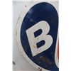 Image 2 : BA Porcelain 2 Sided Dealership Sign 1960s 65 1/2'' Diameter 
