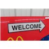 Image 3 : McDonalds Welcome 24hour Fiberglass Sign 24'' x 37'' 