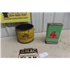 Image 1 : White Rose 25lbs Grease Pail, 4 Star Turpentine 1 Gallon Can, Metal