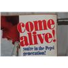 Image 5 : Pepsi Cola Come Alive Cardboard Sign 1960s 22'' x 32'' 