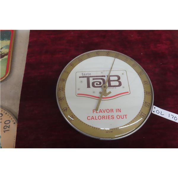 Tab Thermometer 12'' Diameter Glass Lens 1960s 