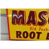 Image 2 : Vintage Masons Old Fashion Root Beer Metal Tin Embossed Sign,