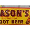Image 3 : Vintage Masons Old Fashion Root Beer Metal Tin Embossed Sign,