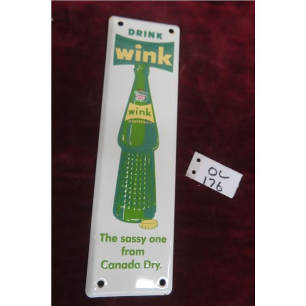 Drink Wink Door Palm Press Metal Embossed 3'' x 10'' 