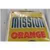 Image 2 : Mission Orange Metal Tin Embossed Vertical Sign 1960s 15 