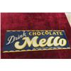 Image 1 : Vintage Drink Mello Chocolate Metal Tin Embossed Sign 6 1/2'' x 