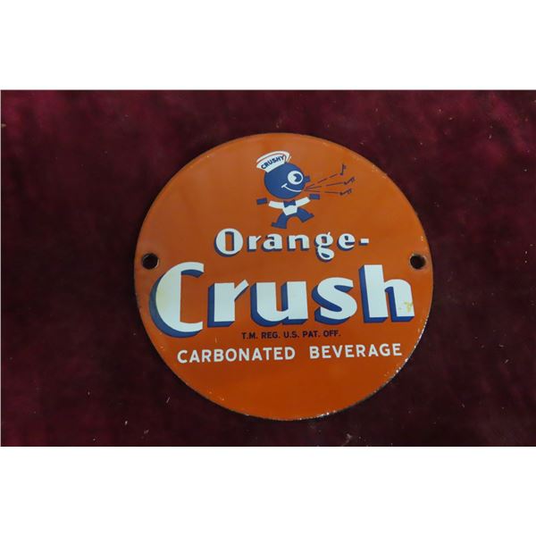 Orange Crush Porcelain Palm Press 4'' Diameter, Vintage? 