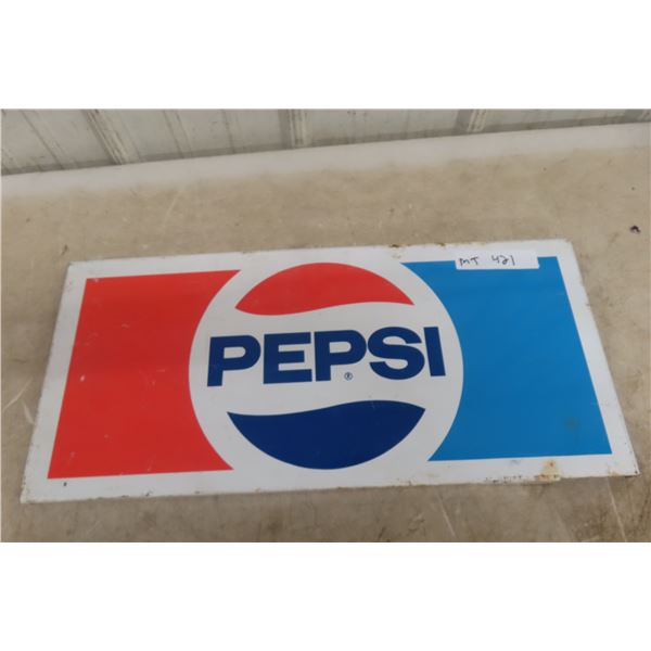 Vintage Pepsi Metal Sign, Measuring 10" x 22"