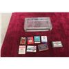 Image 1 : Eight Vintage Matches Service Station Advertising w/ Glass Display Case