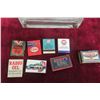 Image 2 : Eight Vintage Matches Service Station Advertising w/ Glass Display Case
