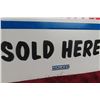 Image 2 : Vintage Walker Muffler "Sold Here" Metal Embossed Sign, Measuring 24" x 30"