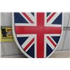 Image 3 : Vintage Union Jack Shield Masonite Sign, Measuring 30" x 36"
