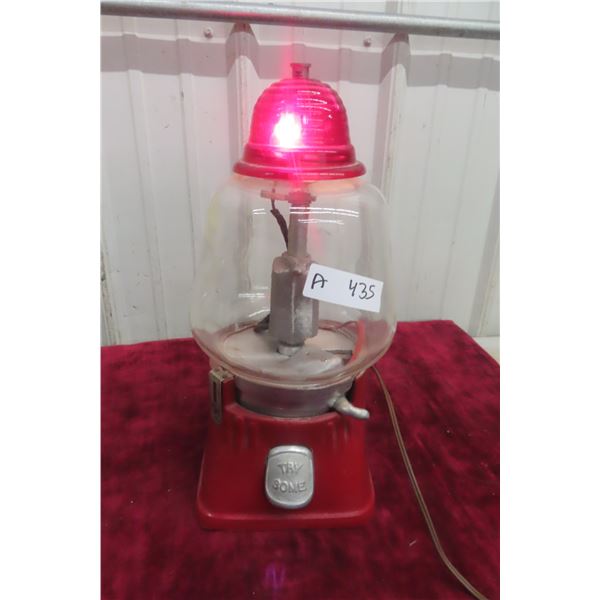 Vintage Silver King Hot Peanut Dispenser, 1940s Style, Lights Up, Coin Operated 5¢, 16 Inches Tall