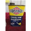 Image 2 : Two 1 Quart Oil Cans - BA Utility Motor Oil and Irving Oil and Gas Chain Saw/Outboard Motor