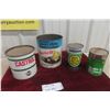Image 1 : 4 Vintage Cans - 5LB Castrol Grease, Bardahl Motor Oil Additive, Coop D-MO, Moto Master Oil