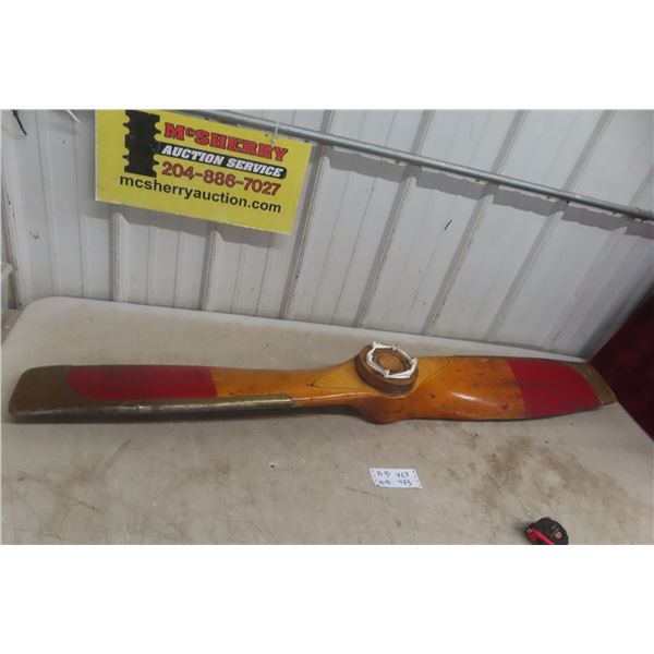 Wood Airplane Propeller With Brass Edging, Sixty Inches Long, Potentially from the 1920's