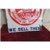 Image 9 : Williams Shoe Company Porcelain Double Sided Flange Sign, 1940s, 16 1/2" x 22 1/2"
