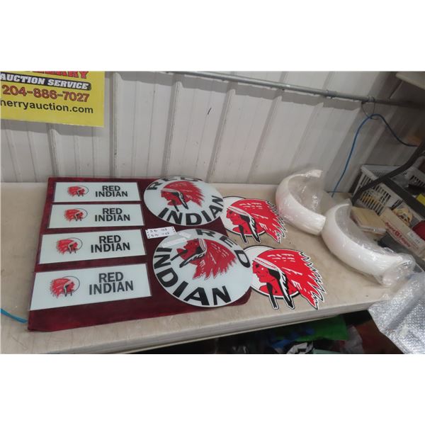 Red Indian Gasoline Pump Kit for Wayne 70 With Globe, Decals, Plates