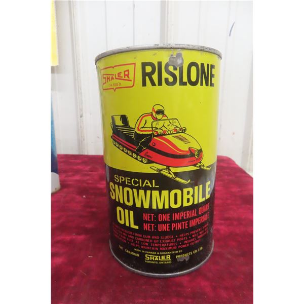 Rislone Shaler Special Snowmobile Oil Quart Can w/ Product
