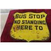 Image 3 : Vintage Bus Stop Metal Shield-Shaped Double Sided Sign, 1940s–1950s, 18" x 18"