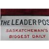 Image 3 : Vintage The Leader Post Porcelain Double Sided Flange Sign, 8" x 12"