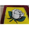 Image 2 : White Rose Porcelain Double Sided Flange Sign, 1940s–1950s, 17 1/2" x 18"