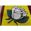 Image 7 : White Rose Porcelain Double Sided Flange Sign, 1940s–1950s, 17 1/2" x 18"